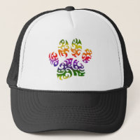 Aquarelle arc-en-ciel Tribal Chien Paw Tattoo Impr