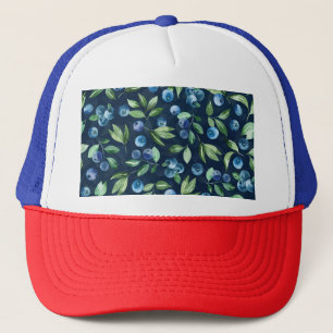 Casquette Aquarelle Blueberry Dark Arrière - plan Motif