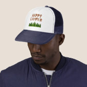 Casquette Aquarelle Bois Joyeux Camper Pine Trees  (En situation)