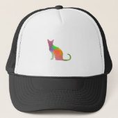 Casquette Aquarelle Chat Silhouette (Devant)
