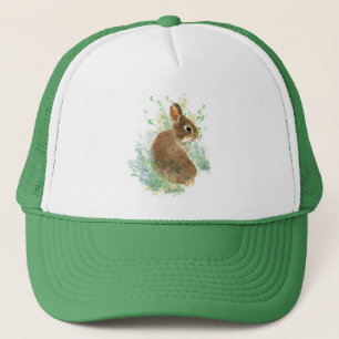 Casquette Aquarelle Cute lapin lapin L'art animal de ferme
