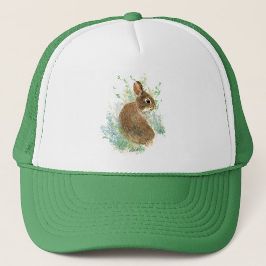 Casquette Aquarelle Cute lapin lapin L'art animal de ferme (Devant)