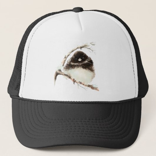 Casquette Aquarelle Cute Little Chilly Fluffy Junco Bird (Devant)