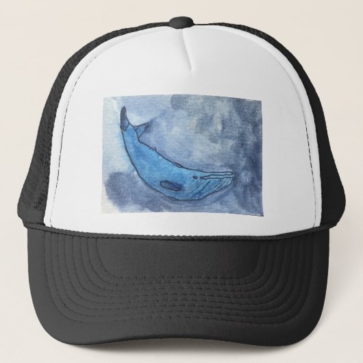 Casquette Aquarelle de baleine (Devant)