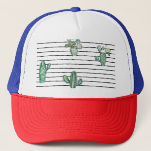 Casquette Aquarelle de Cactus : Dessin de stylo Vintage.