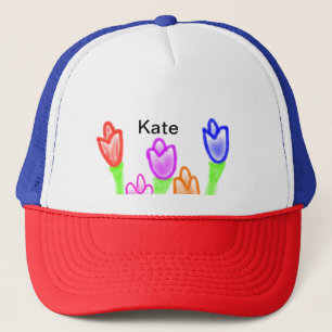 Casquette Aquarelle de tulipe colorée ajouter un texte de no