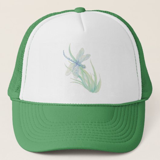 Casquette Aquarelle Dragon Eau Insect Bleu Vert (Devant)