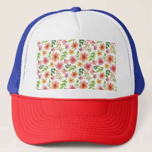 Casquette Aquarelle Floral Fleurs roses Motif-69677