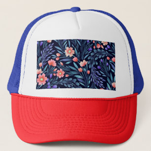 Casquette Aquarelle florale, motif transparent, conception d