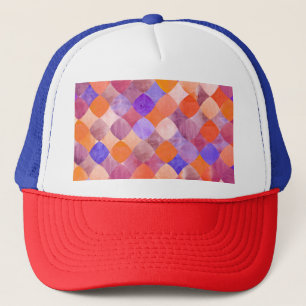 Casquette Aquarelle géométrique, écailles de poissons arabes