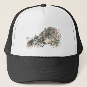 Casquette Aquarelle Loup maman ou papa