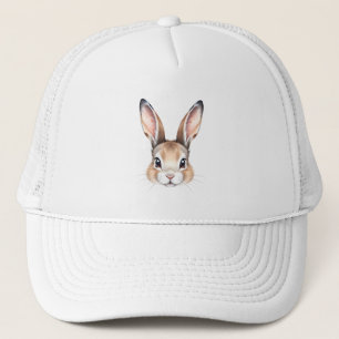 Casquette Aquarelle moderne mignonne visage lapin de Pâques