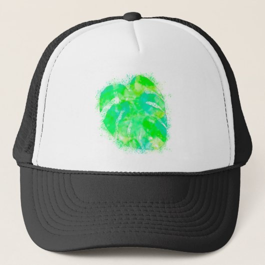 Casquette Aquarelle Monstera (Devant)