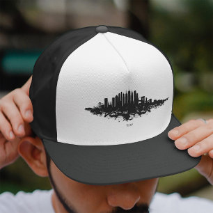 Casquette Aquarelle New York Skyline noir et blanc