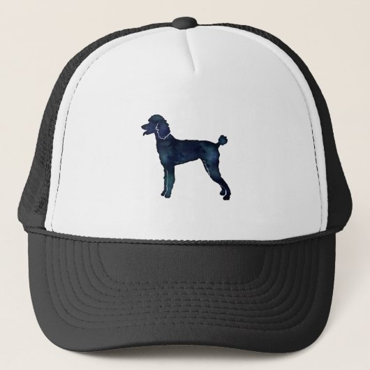 Casquette Aquarelle noire de caniche Silhouette (Devant)