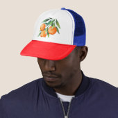 Casquette Aquarelle Orange Fruits : Branches Isolées. (En situation)