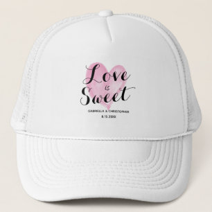 Casquette Aquarelle rose L'amour du coeur est un chapeau de 
