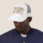 Casquette Aquarelle Rose Pâle et Botanique (En situation)
