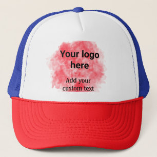 Casquette Aquarelle rouge simple ajouter votre logo texte pe