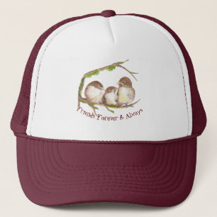 Casquette Aquarelle Sparrow Bird Friends Forever Citation