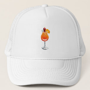 Casquette Aquarelle Tequila Sunrise Cocktail