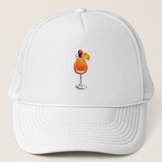 Casquette Aquarelle Tequila Sunrise Cocktail (Devant)