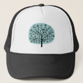Casquette Arbre à fleurs stylisé - bleu clair vert (Devant)