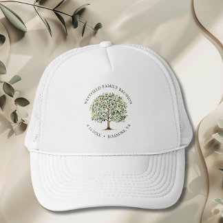 Casquette Arbre d'aquarelle en bois de la Réunion familiale