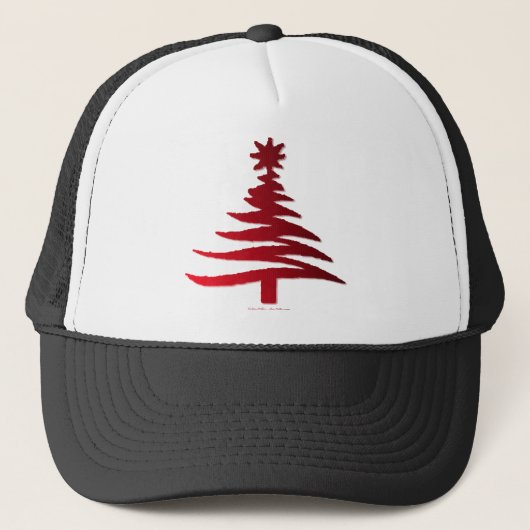 Casquette Arbre de Noël Rouge (Devant)