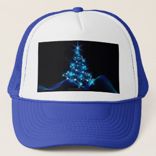 Casquette arbre de Noël stylisé SlipperyJoe bleu brillant s