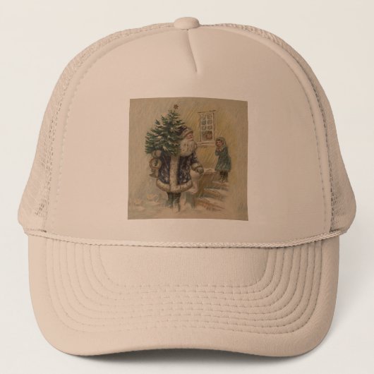 Casquette Arbre de Noël vintage Père Noël (Devant)