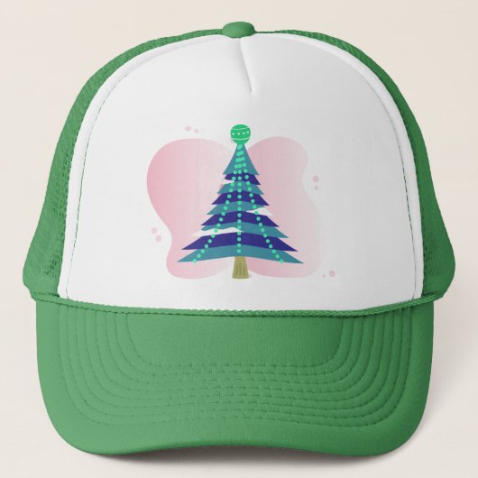 Casquette Arbre d'hiver de Noël avec Pink Splash-56434 (Devant)