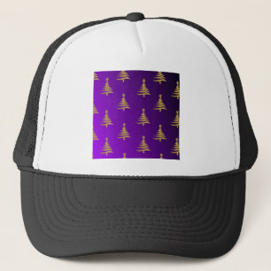 Casquette Arbres de Noël Gold sur violet