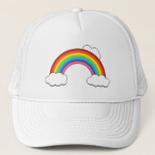 Casquette Arc en ciel avec nuages blancs (Devant)