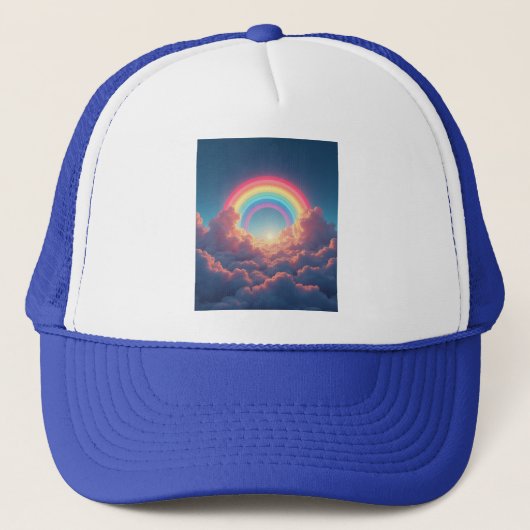 Casquette Arc-en-ciel et nuages (Devant)