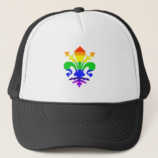 Casquette Arc-en-ciel stylisé Fleur de Lis (Devant)
