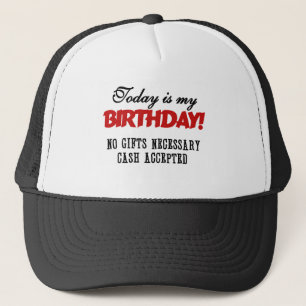 Casquette Argent liquide d'anniversaire admis