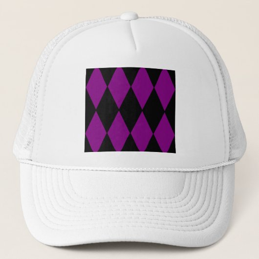 Casquette arlequin noir violet (Devant)