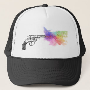 Casquette arme à feu du smokin de l'amour : arc-en-ciel :
