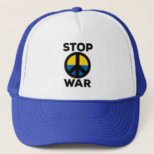 Casquette Arrêtez le drapeau de la guerre de l'Ukraine