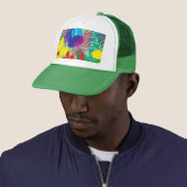 Casquette Arrière - plan coloré de fleurs (En situation)