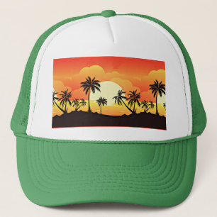 Casquette Arrière - plan d'été avec palmiers-32134
