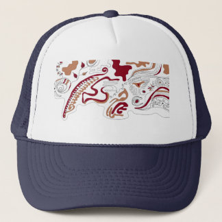 Casquette Art Abstrait bio gras dans les tons terre