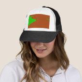 Casquette art abstrait marron et vert (En situation)