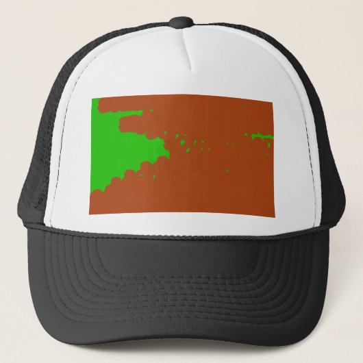 Casquette art abstrait marron et vert (Devant)