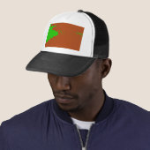 Casquette art abstrait marron et vert (En situation)