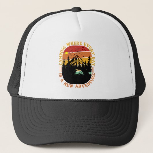 Casquette Art de mots Cool Camping  (Devant)