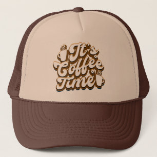 Casquette Art de mots de temps de café rétro