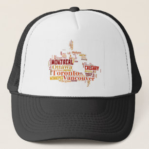 Casquette Art de mots des villes du Canada