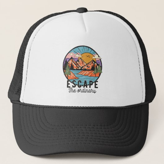 Casquette art de mots d'évasion de lac cool (Devant)